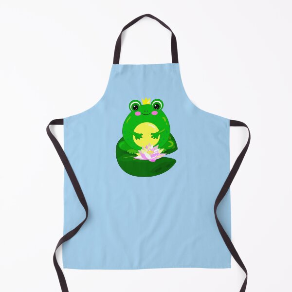 Item preview, Cute frog princess on a water lily pad, kawaii cartoon frog illustration designed and sold by OlhaBondarenko.