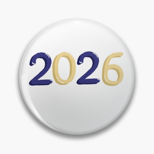Item preview, “2026” dark blue and yellow bubble writing designed and sold by Articbee.