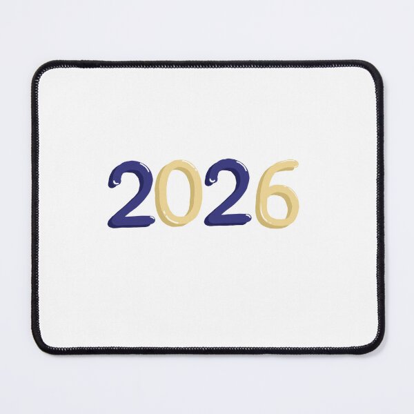 Item preview, “2026” dark blue and yellow bubble writing designed and sold by Articbee.