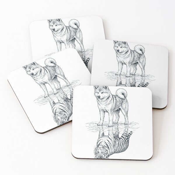 Item preview, Vintage Akita Reflection Tiger Dog Lover designed and sold by DoodleTortle.
