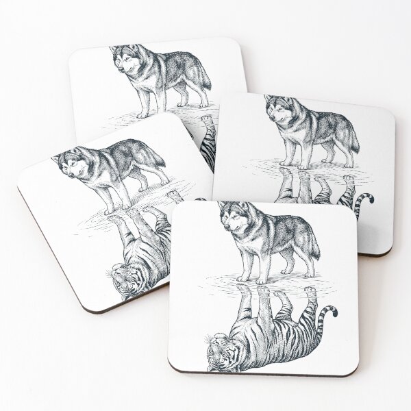 Item preview, Vintage Alaskan Malamute Reflection Tiger Dog Lover designed and sold by DoodleTortle.
