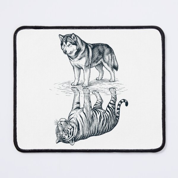 Item preview, Vintage Alaskan Malamute Reflection Tiger Dog Lover designed and sold by DoodleTortle.