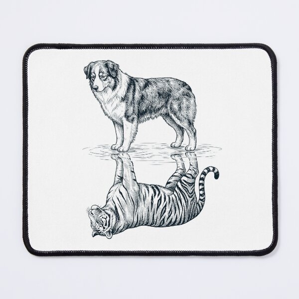 Item preview, Vintage Australian Shepherd Reflection Tiger Dog Lover designed and sold by DoodleTortle.