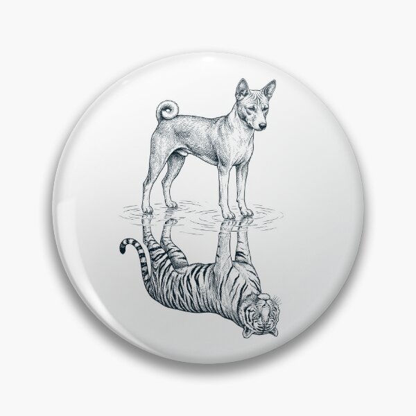 Artikelvorschau, Vintage Basenji Reflection Tiger Dog Lover entworfen und verkauft von DoodleTortle.