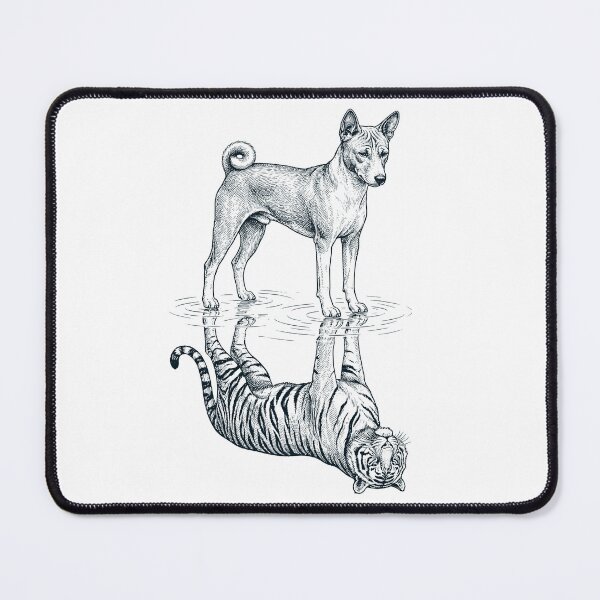 Item preview, Vintage Basenji Reflection Tiger Dog Lover designed and sold by DoodleTortle.