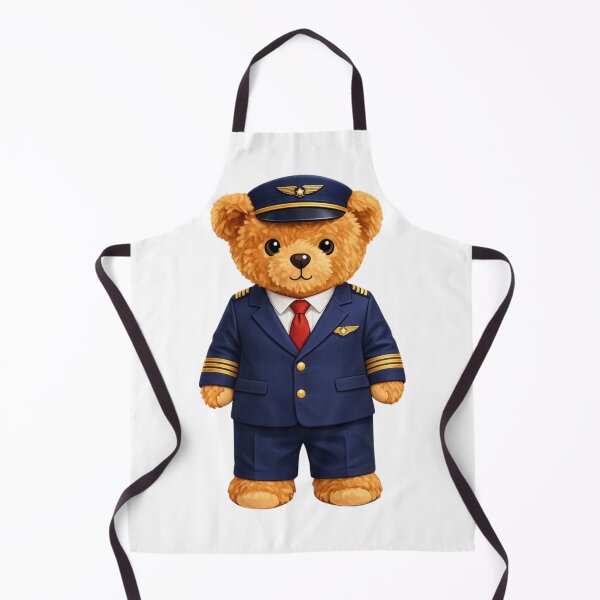 Item preview, Dapper Teddy Bear Pilot Captain - Aviation Mascot Illustration designed and sold by CuteBear87.