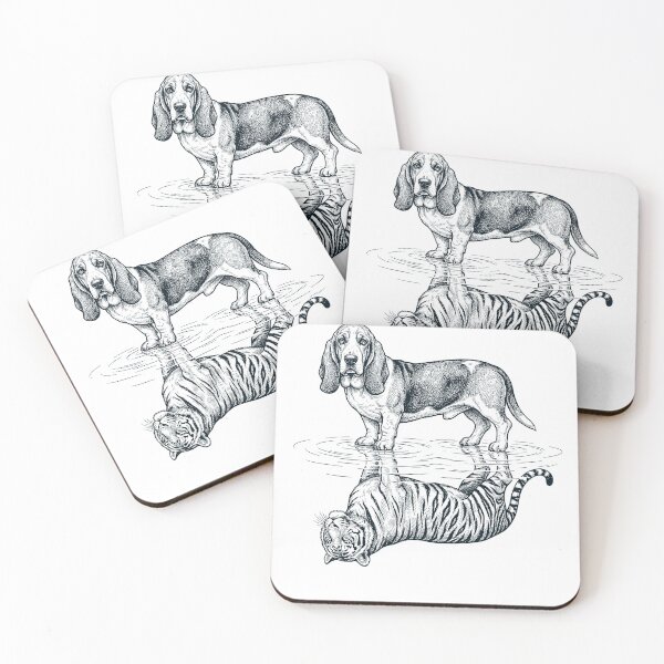 Item preview, Vintage Basset Hound Reflection Tiger Dog Lover designed and sold by DoodleTortle.