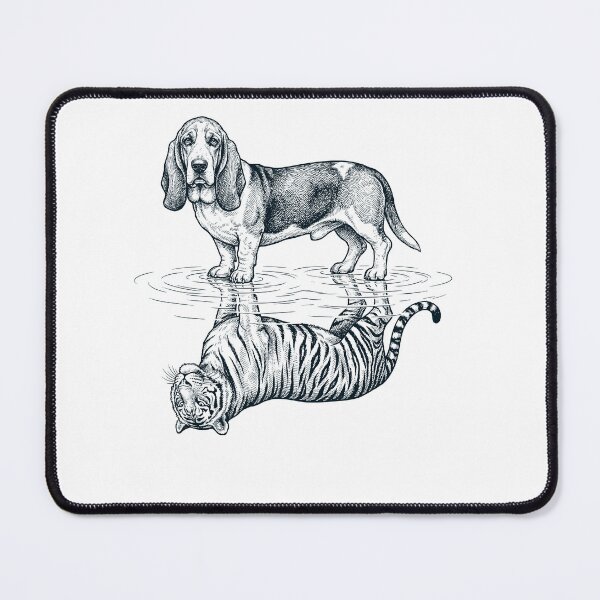 Item preview, Vintage Basset Hound Reflection Tiger Dog Lover designed and sold by DoodleTortle.