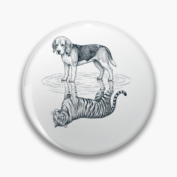 Item preview, Vintage Beagle Reflection Tiger Dog Lover designed and sold by DoodleTortle.