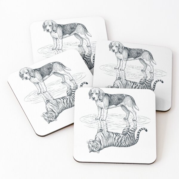 Item preview, Vintage Beagle Reflection Tiger Dog Lover designed and sold by DoodleTortle.