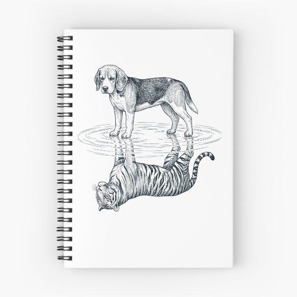 Item preview, Vintage Beagle Reflection Tiger Dog Lover designed and sold by DoodleTortle.