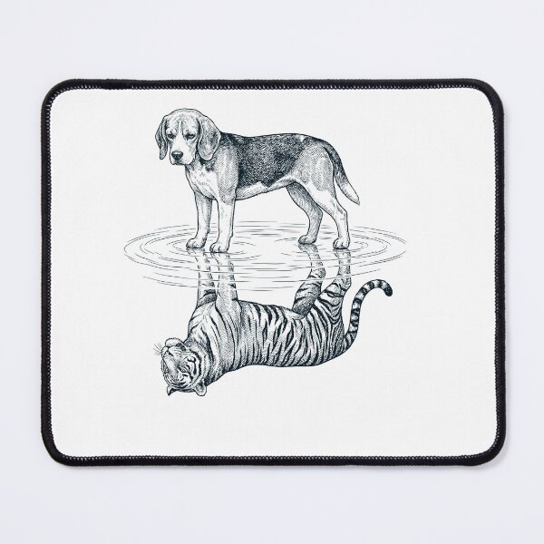Item preview, Vintage Beagle Reflection Tiger Dog Lover designed and sold by DoodleTortle.