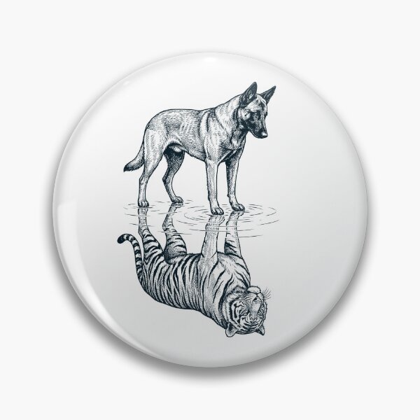 Item preview, Vintage Belgian Malinois Reflection Tiger Dog Lover designed and sold by DoodleTortle.