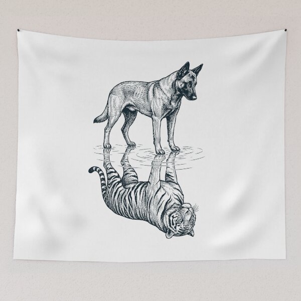 Item preview, Vintage Belgian Malinois Reflection Tiger Dog Lover designed and sold by DoodleTortle.