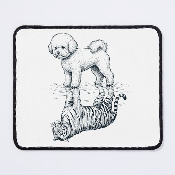 Item preview, Vintage Bichon Frise Reflection Tiger Dog Lover designed and sold by DoodleTortle.