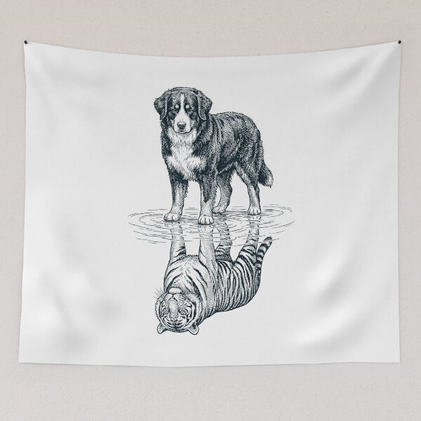 Item preview, Vintage Bernese Mountain Dog Reflection Tiger Dog Lover designed and sold by DoodleTortle.
