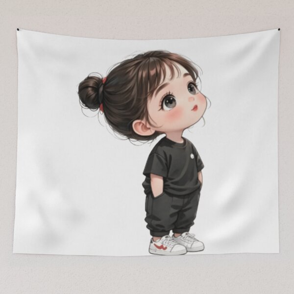 Item preview, Cute Chibi Girl Aesthetic | Adorable Cartoon Girl Illustration | Soft Kawaii Minimal Character Design designed and sold by Aedition.