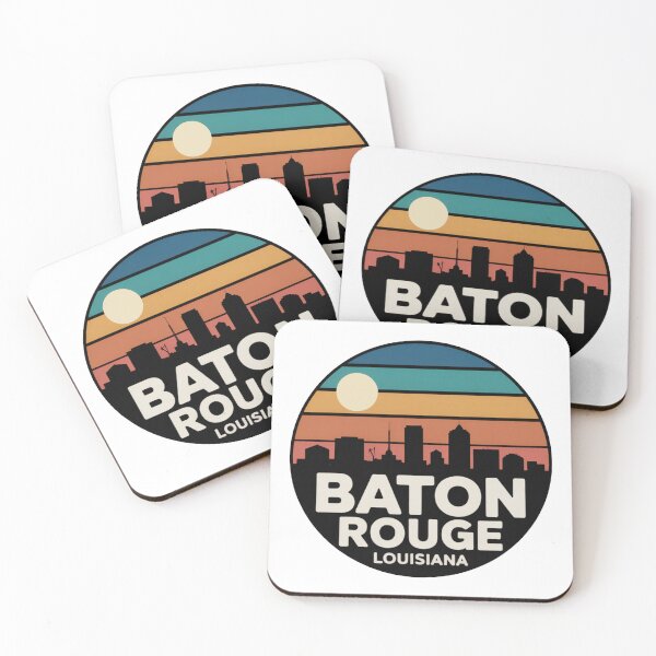 Item preview, Baton Rouge Louisiana: Sunset Skyline Stacked Text Dark designed and sold by CircinusStore.