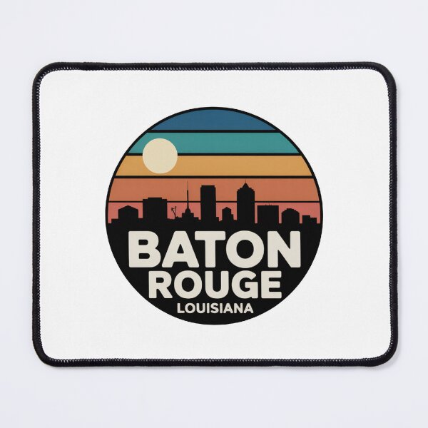 Item preview, Baton Rouge Louisiana: Sunset Skyline Stacked Text Dark designed and sold by CircinusStore.
