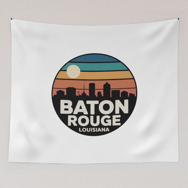 Item preview, Baton Rouge Louisiana: Sunset Skyline Stacked Text Dark designed and sold by CircinusStore.