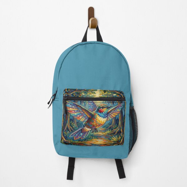 Item preview, Vibrant Hummingbird Flight – Colorful Fantasy Bird in Enchanted Forest designed and sold by FotoworldEdel.