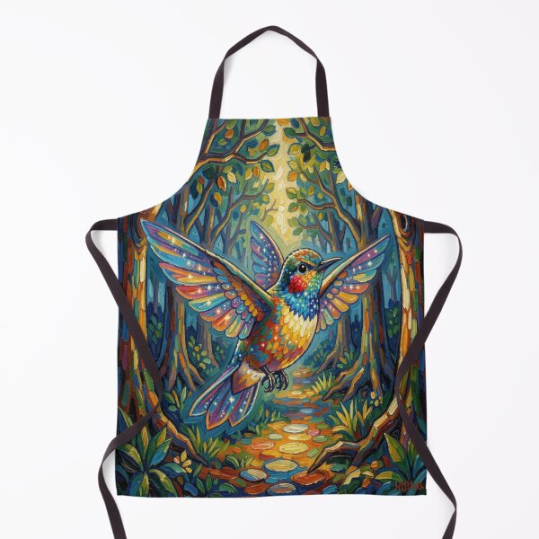 Item preview, Vibrant Hummingbird Flight – Colorful Fantasy Bird in Enchanted Forest designed and sold by FotoworldEdel.