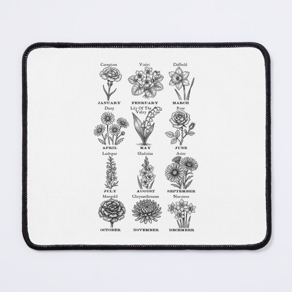 Item preview, Birth Month Flowers Vintage Botany Birthday Flower Gardening designed and sold by GrandeDuc.