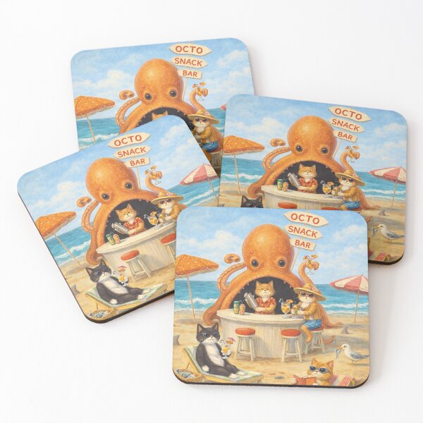 Item preview, Octo Snack Bar – Cats, Cocktails & Coastal Chaos designed and sold by SoftThreatCo .
