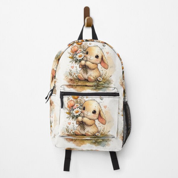 Item preview, Cute Vintage Bunny With Flowers Soft Watercolor Illustration designed and sold by Sadia  Jannat.
