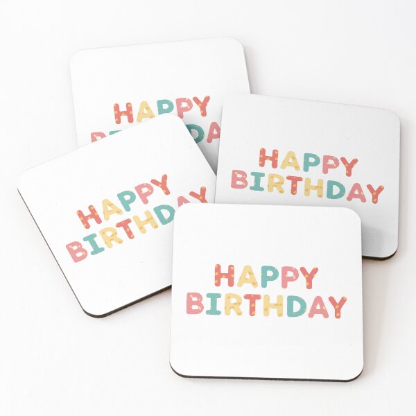 Aperçu de l'œuvre Joyeux anniversaire ! Design typographique coloré et amusant créée et vendue par DavidTeeStudio.