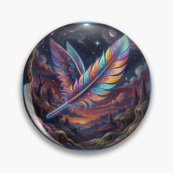 Item preview, Cosmic Feather Dream – Vibrant Fantasy Light in a Surreal Landscape designed and sold by FotoworldEdel.