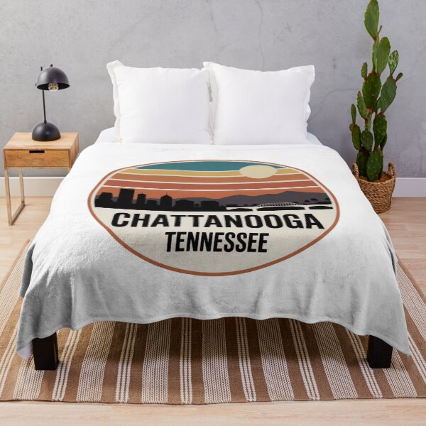 Item preview, Chattanooga Tennessee: Sunset Skyline Mountains Bridge Cream designed and sold by CircinusStore.