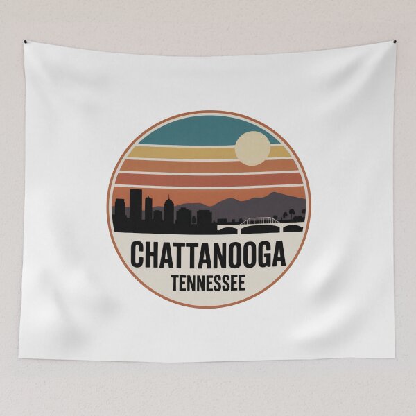 Item preview, Chattanooga Tennessee: Sunset Skyline Mountains Bridge Cream designed and sold by CircinusStore.
