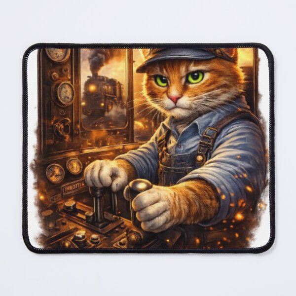 Item preview, Train Driver Cat – Master of the Rails designed and sold by Busdriverstore.