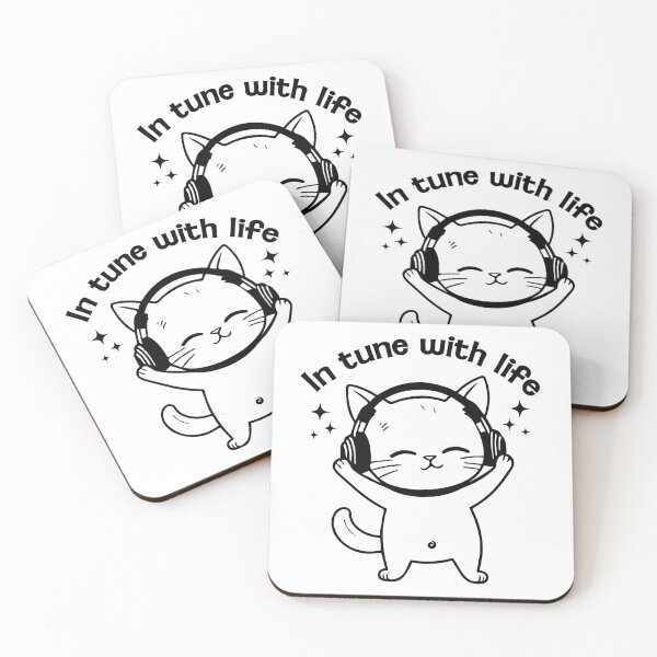 Item preview, Cute Music Cat in Headphones - In Tune With Life  designed and sold by ARTmast777.