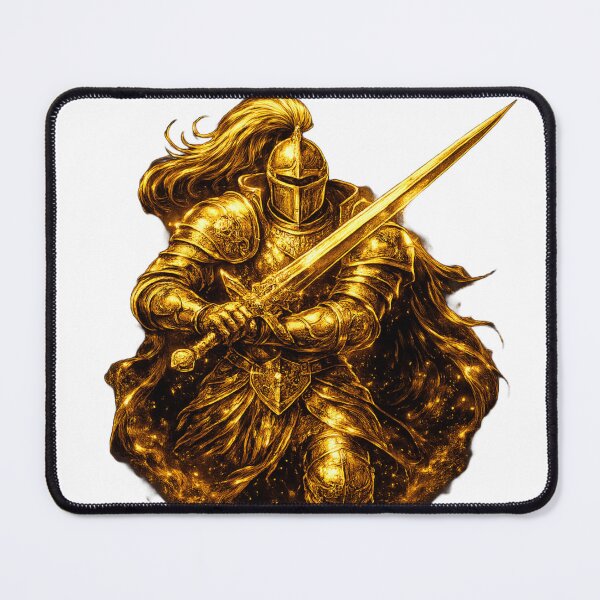 Item preview, Golden Knight Warrior – Epic Medieval Armor Sword Art designed and sold by NaraGco.