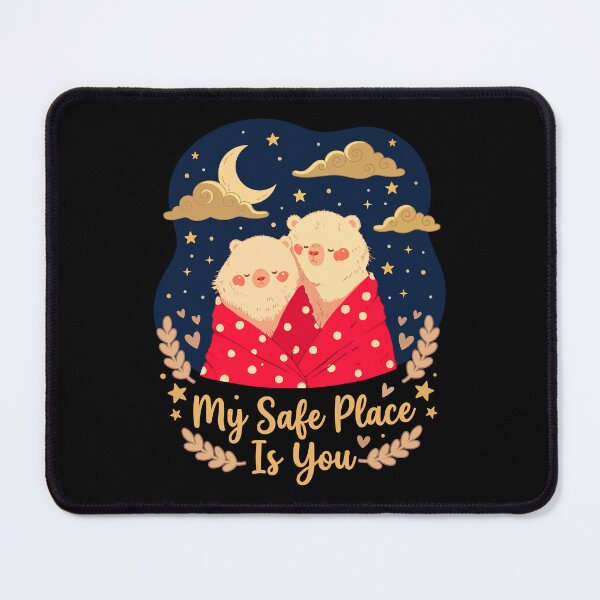 Item preview, My Safe Place Is You - Cute Cozy Bears Couple Romantic Love Quote designed and sold by ScitechPixel.