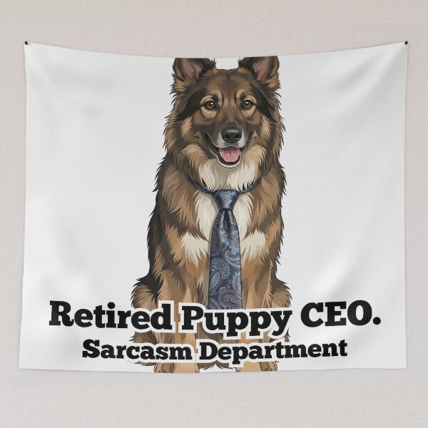 Item preview, Retired Puppy CEO - Sarcastic German Shepherd Business Dog designed and sold by C360 Studio.
