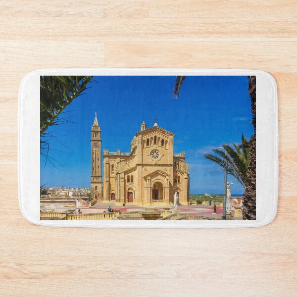 Item preview, Sunlit Stone Basilica On The Maltese Coast With Blue Sky And Bare Spring Branches In Foreground designed and sold by Nmallia.