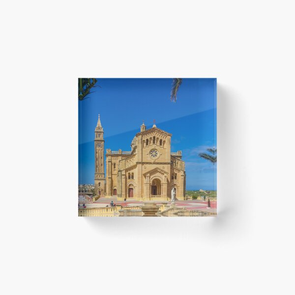 Item preview, Sunlit Stone Basilica On The Maltese Coast With Blue Sky And Bare Spring Branches In Foreground designed and sold by Nmallia.