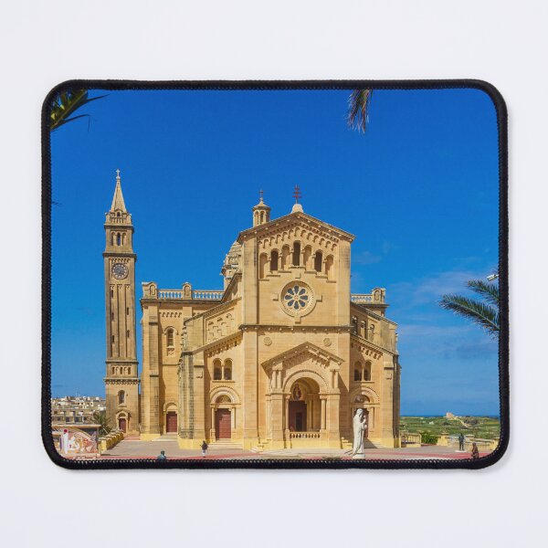 Item preview, Sunlit Stone Basilica On The Maltese Coast With Blue Sky And Bare Spring Branches In Foreground designed and sold by Nmallia.