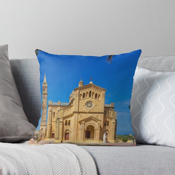 Item preview, Sunlit Stone Basilica On The Maltese Coast With Blue Sky And Bare Spring Branches In Foreground designed and sold by Nmallia.