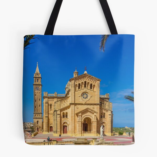 Item preview, Sunlit Stone Basilica On The Maltese Coast With Blue Sky And Bare Spring Branches In Foreground designed and sold by Nmallia.
