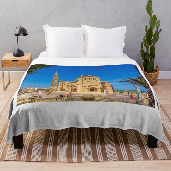Item preview, Sunlit Stone Basilica On The Maltese Coast With Blue Sky And Bare Spring Branches In Foreground designed and sold by Nmallia.