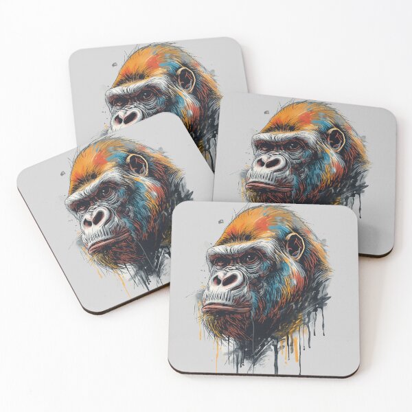 Item preview, Majestic Gorilla - Urban Street Art Portrait designed and sold by HubiUrbanStudio.