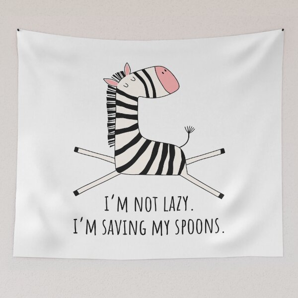 Item preview, Zebra Nap Club – I’m Not Lazy, I’m Saving Spoons designed and sold by Jesabee Designs.