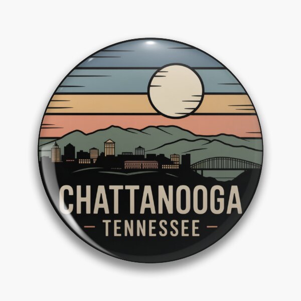Artikelvorschau, Chattanooga, Tennessee: Skyline Mountains Bridge Textured Moon entworfen und verkauft von CircinusStore.