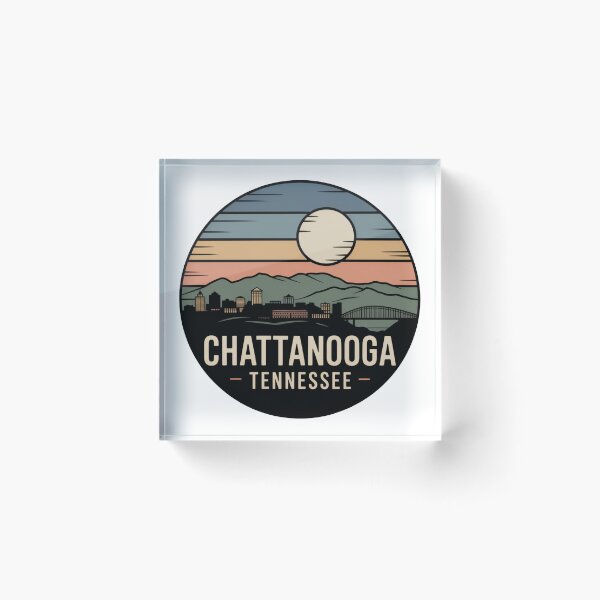 Item preview, Chattanooga Tennessee: Skyline Mountains Bridge Textured Moon designed and sold by CircinusStore.