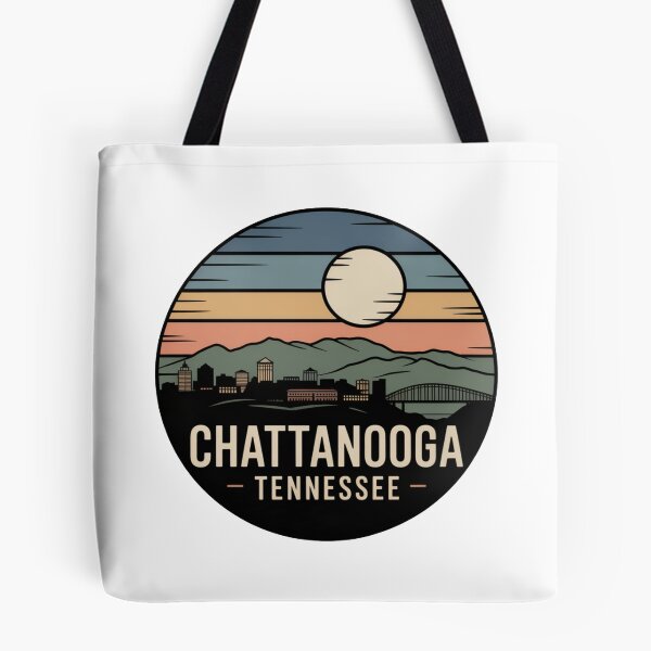 Item preview, Chattanooga Tennessee: Skyline Mountains Bridge Textured Moon designed and sold by CircinusStore.