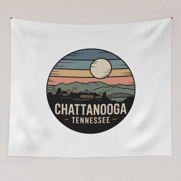 Item preview, Chattanooga Tennessee: Skyline Mountains Bridge Textured Moon designed and sold by CircinusStore.